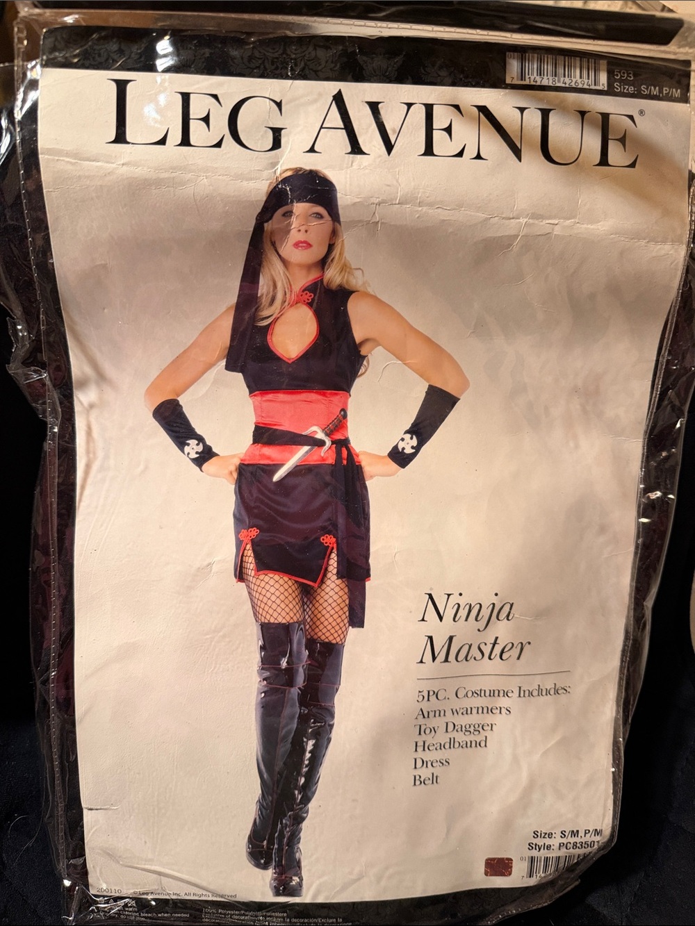 Leg Avenue Women’s Ninja Master Costume in Black and Red